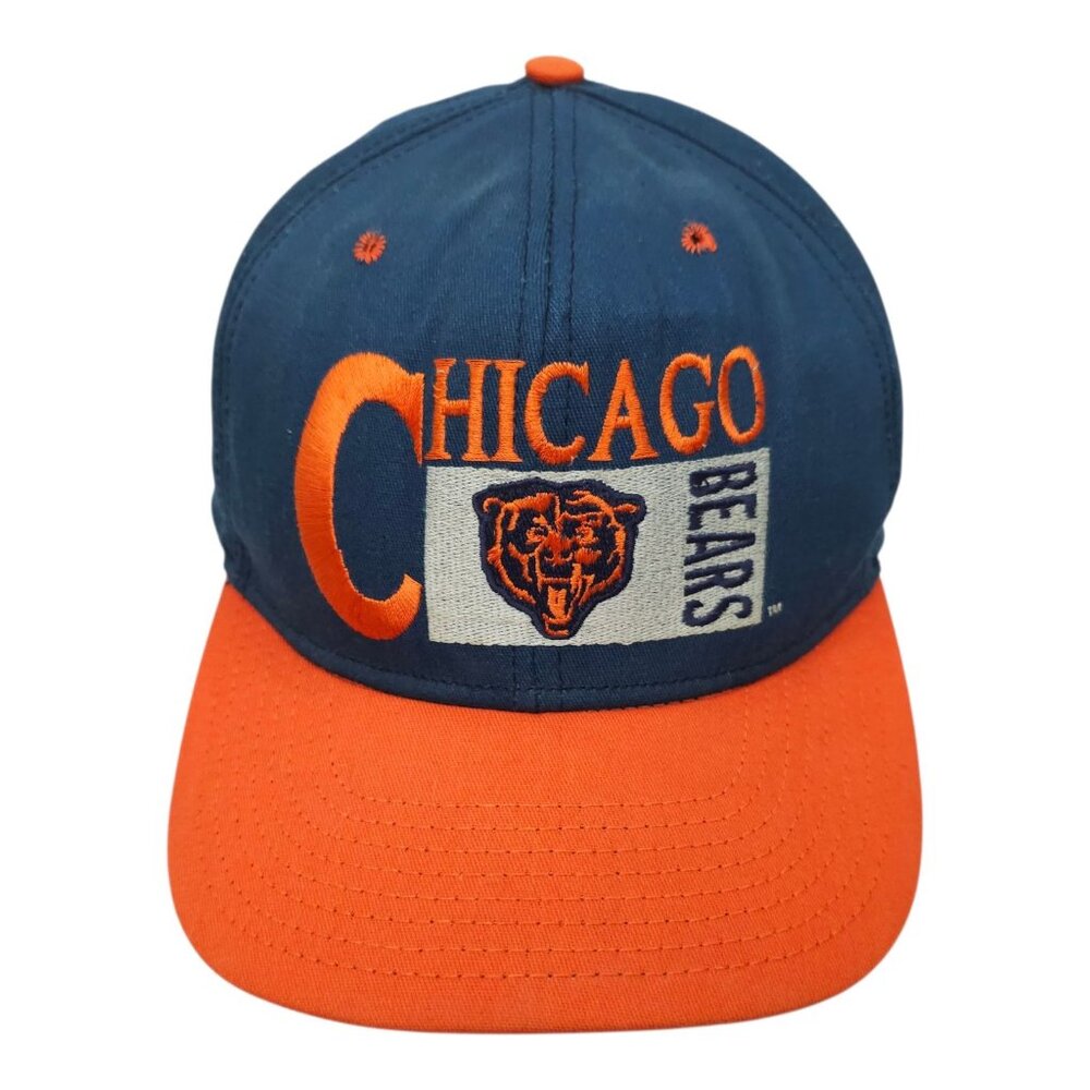 Chicago Bears Snapback Hat NFL Cap Drew Pearson 1990s Embroidered Spell Out Logo
